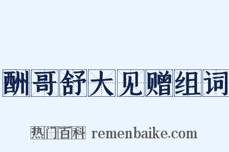 酬哥舒大见赠组词是什么意思的图片